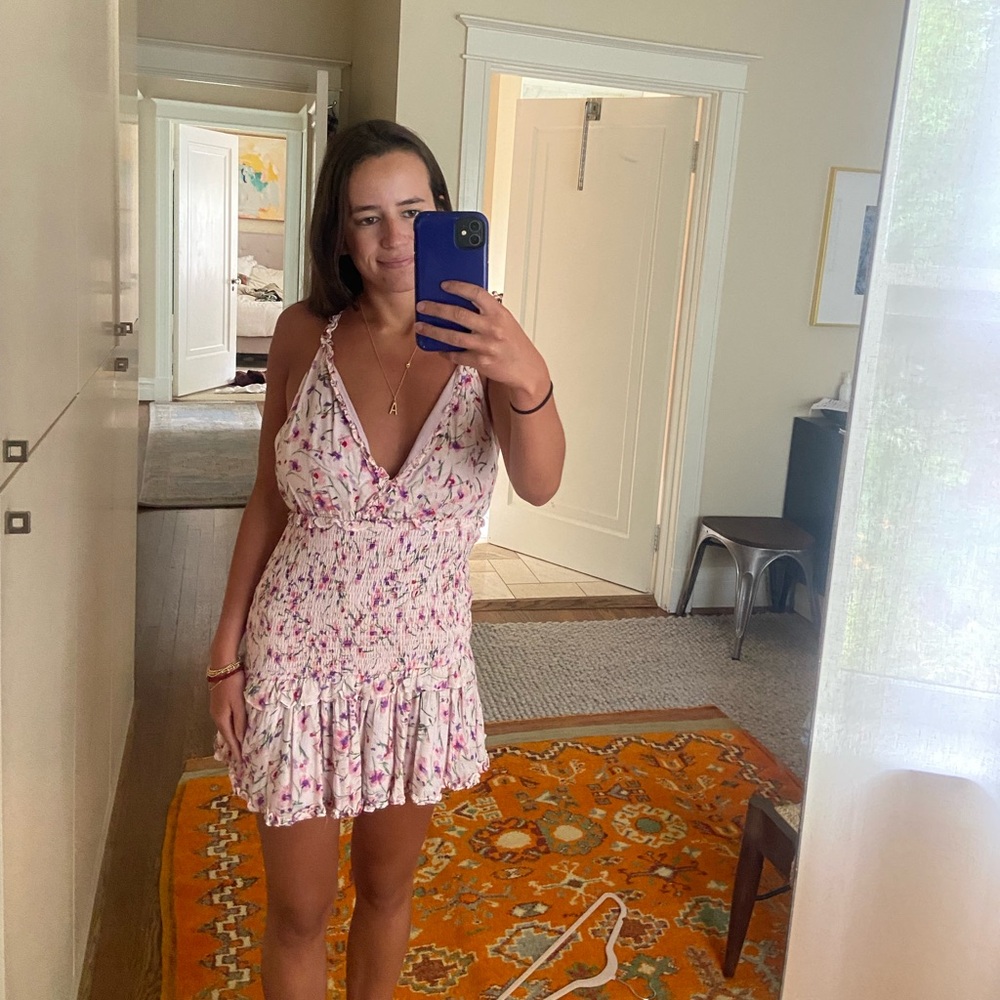 Isabelle’s Cabinet pink floral patterned summer dress in size S!